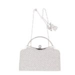 Fashion, accesorii si bijuterii - Femei - Accesorii femei - Genti si rucsacuri femei - Geanta clutch, de dama, din material sintetic, ButicCochet, 21x12x4 cm, Argintiu - GND1155 - Infinity.ro