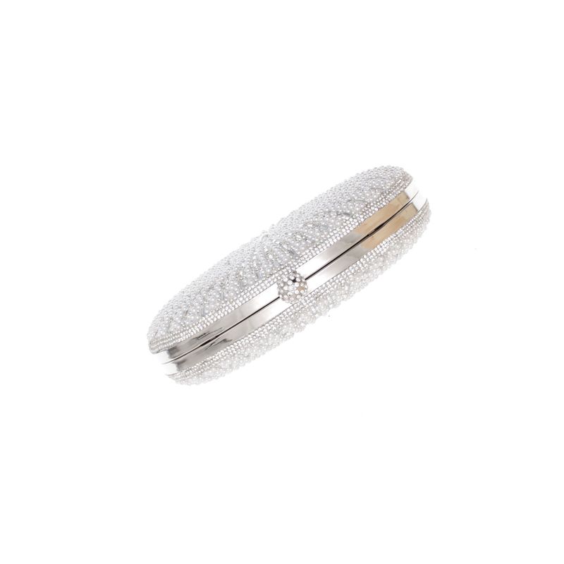 Fashion, accesorii si bijuterii - Femei - Accesorii femei - Genti si rucsacuri femei - Geanta clutch, de dama, din material sintetic, ButicCochet, 20x14x5 cm, Argintiu - GND1152 - Infinity.ro