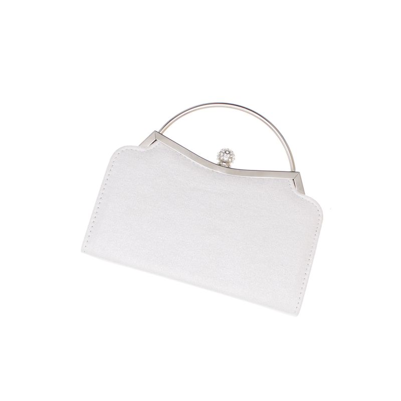 Fashion, accesorii si bijuterii - Femei - Accesorii femei - Genti si rucsacuri femei - Geanta clutch, de dama, din material sintetic, ButicCochet, 21x12x4 cm, Argintiu - GND1155 - Infinity.ro