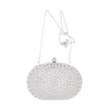 Fashion, accesorii si bijuterii - Femei - Accesorii femei - Genti si rucsacuri femei - Geanta clutch, de dama, din material sintetic, ButicCochet, 20x14x5 cm, Argintiu - GND1152 - Infinity.ro