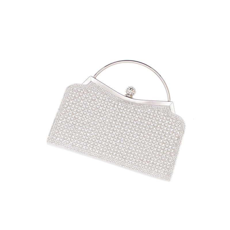 Fashion, accesorii si bijuterii - Femei - Accesorii femei - Genti si rucsacuri femei - Geanta clutch, de dama, din material sintetic, ButicCochet, 21x12x4 cm, Argintiu - GND1155 - Infinity.ro