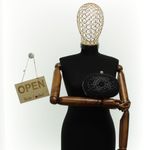 Fashion, accesorii si bijuterii - Femei - Accesorii femei - Genti si rucsacuri femei - Geanta clutch, de dama, din material sintetic, ButicCochet, 20x14x5 cm, Negru - GND1153 - Infinity.ro