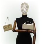 Fashion, accesorii si bijuterii - Femei - Accesorii femei - Genti si rucsacuri femei - Geanta clutch, de dama, din material sintetic, ButicCochet, 21x12x4 cm, Auriu - GND1156 - Infinity.ro