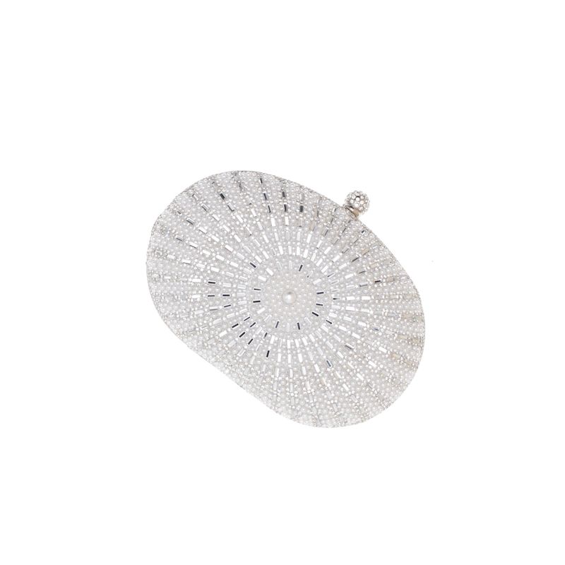 Fashion, accesorii si bijuterii - Femei - Accesorii femei - Genti si rucsacuri femei - Geanta clutch, de dama, din material sintetic, ButicCochet, 20x14x5 cm, Argintiu - GND1152 - Infinity.ro