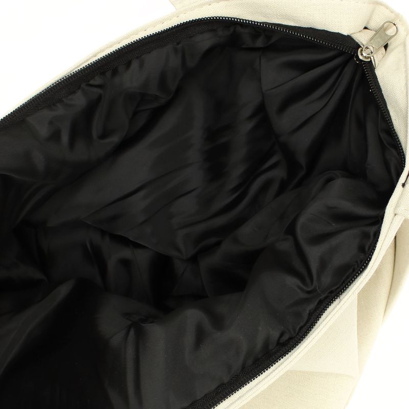 Fashion, accesorii si bijuterii - Femei - Accesorii femei - Genti si rucsacuri femei - Geanta de plaja, din material textil, ButicCochet, 42x47 cm, imprimeu cu fluturi, Bej - GND169 - Infinity.ro