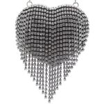 Fashion, accesorii si bijuterii - Femei - Accesorii femei - Genti si rucsacuri femei - Mini gentuta, de dama, din material sintetic, ButicCochet, 8x9x4 cm, inima cu strasuri, Negru - GND956 - Infinity.ro