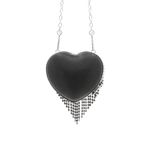 Fashion, accesorii si bijuterii - Femei - Accesorii femei - Genti si rucsacuri femei - Mini gentuta, de dama, din material sintetic, ButicCochet, 8x9x4 cm, inima cu strasuri, Negru - GND956 - Infinity.ro