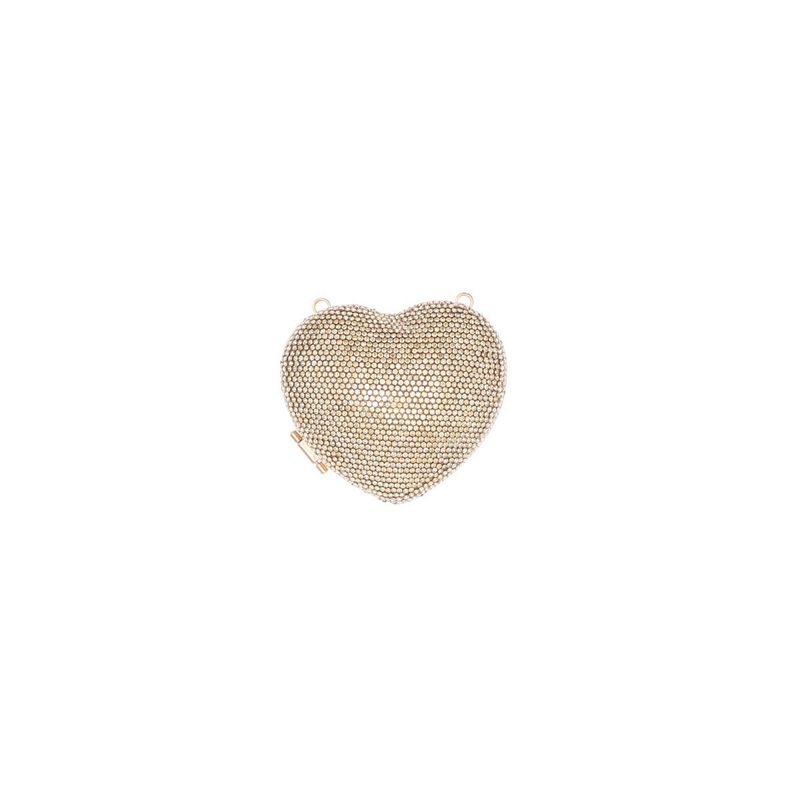 Fashion, accesorii si bijuterii - Femei - Accesorii femei - Genti si rucsacuri femei - Mini gentuta, de dama, din material sintetic, ButicCochet, 8x9x4 cm, inima cu strasuri, Auriu - GND960 - Infinity.ro