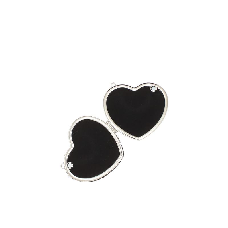 Fashion, accesorii si bijuterii - Femei - Accesorii femei - Genti si rucsacuri femei - Mini gentuta, de dama, din material sintetic, ButicCochet, 8x9x4 cm, inima cu strasuri, Negru - GND959 - Infinity.ro