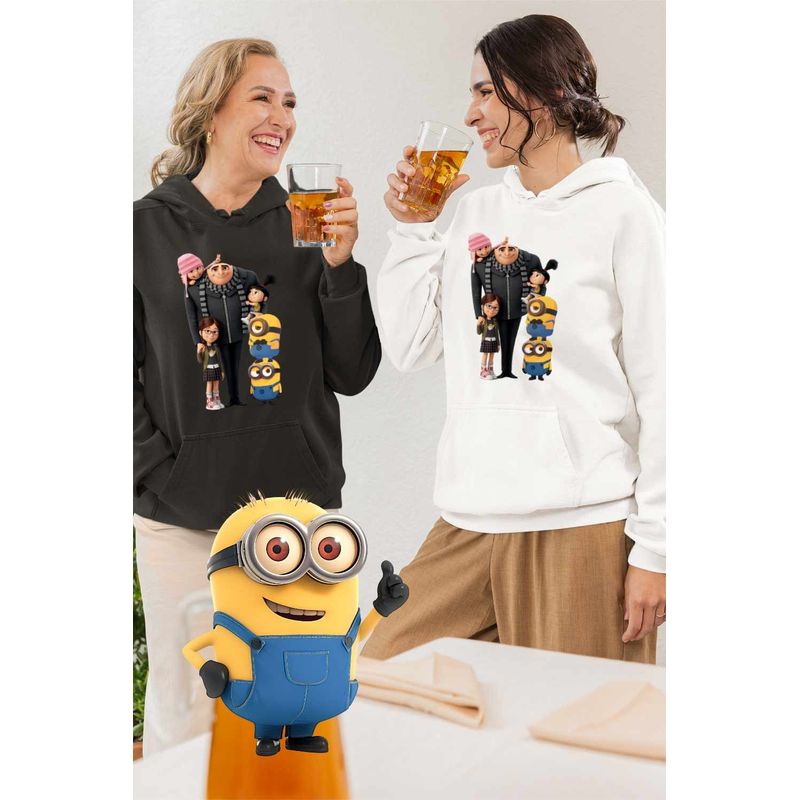 Fashion, accesorii si bijuterii - Femei - Imbracaminte femei - Hanorace femei - Hanorac Femei Despicable Me Family Minions, alb, marime 2XL - Infinity.ro
