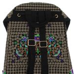 Fashion, accesorii si bijuterii - Femei - Accesorii femei - Genti si rucsacuri femei - Rucsac dama, din material textil, 35x26x13 cm, Negru cu flori brodate mov - RUC238 - Infinity.ro