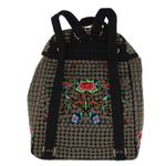 Fashion, accesorii si bijuterii - Femei - Accesorii femei - Genti si rucsacuri femei - Rucsac dama, din material textil, 35x26x13 cm, Negru cu flori brodate roz - RUC239 - Infinity.ro