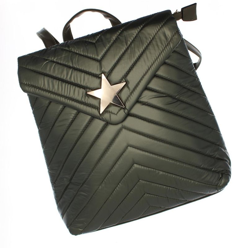 Fashion, accesorii si bijuterii - Femei - Accesorii femei - Genti si rucsacuri femei - Rucsac de dama, din fas, Co&Coo Fashion, 31x30 cm, Verde Kaki - GND55 - Infinity.ro