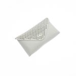 Fashion, accesorii si bijuterii - Femei - Accesorii femei - Genti si rucsacuri femei - Borseta de dama, Buticcochet, din piele ecologica, cu aplicatii metalice, Alb -  BRS272 - Infinity.ro