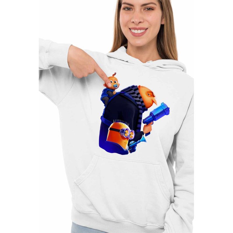 Fashion, accesorii si bijuterii - Femei - Imbracaminte femei - Hanorace femei - Hanorac Femei Despicable Minions Misiune, alb, marime 2XL - Infinity.ro