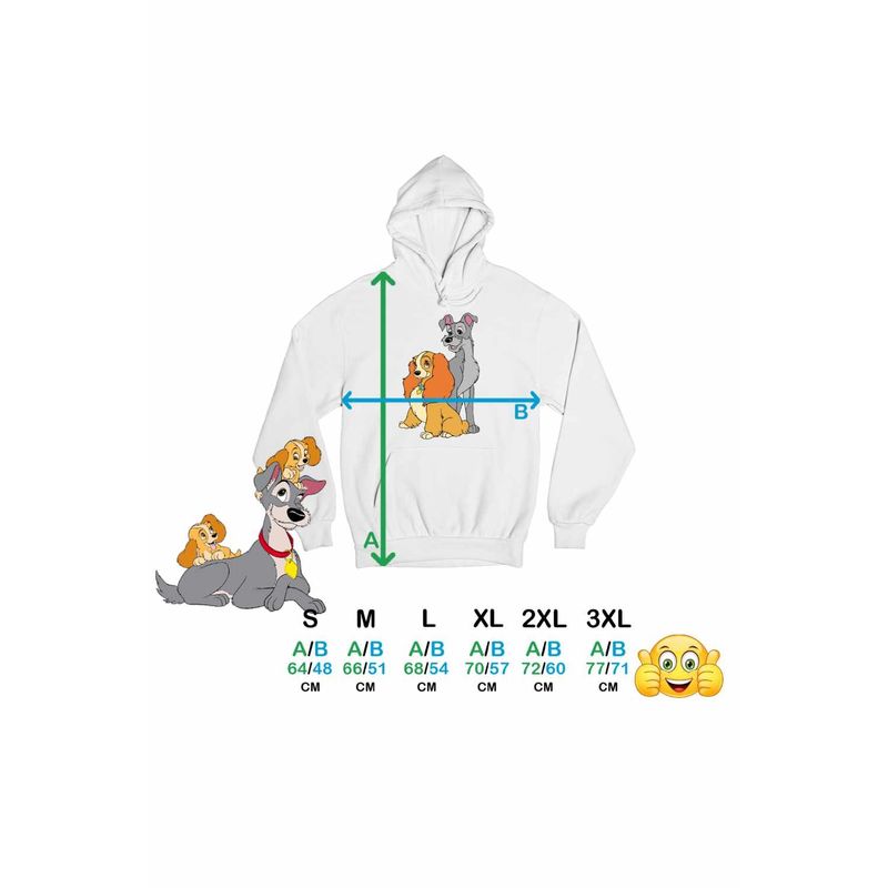 Fashion, accesorii si bijuterii - Femei - Imbracaminte femei - Hanorace femei - Hanorac Femei Doamna si Vagabondul Dog Love Valentines Day, alb, marime 2XL - Infinity.ro