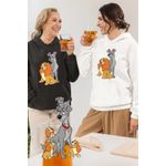 Fashion, accesorii si bijuterii - Femei - Imbracaminte femei - Hanorace femei - Hanorac Femei Doamna si Vagabondul Dog Love Valentines Day, alb, marime 2XL - Infinity.ro