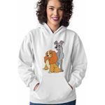 Fashion, accesorii si bijuterii - Femei - Imbracaminte femei - Hanorace femei - Hanorac Femei Doamna si Vagabondul Dog Love Valentines Day, alb, marime 2XL - Infinity.ro
