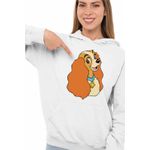 Fashion, accesorii si bijuterii - Femei - Imbracaminte femei - Hanorace femei - Hanorac Femei Doamna si Vagabondul Cocker Spaniel Catel, alb, marime 2XL - Infinity.ro
