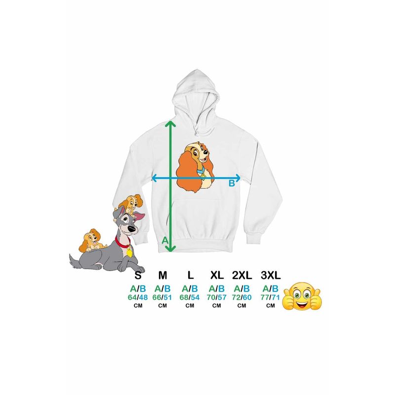 Fashion, accesorii si bijuterii - Femei - Imbracaminte femei - Hanorace femei - Hanorac Femei Doamna si Vagabondul Cocker Spaniel Catel, alb, marime 2XL - Infinity.ro