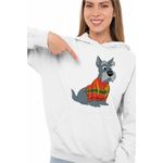 Fashion, accesorii si bijuterii - Femei - Imbracaminte femei - Hanorace femei - Hanorac Femei Doamna si Vagabondul Jock Catel Scottish Terrier, alb, marime 2XL - Infinity.ro