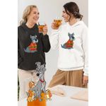 Fashion, accesorii si bijuterii - Femei - Imbracaminte femei - Hanorace femei - Hanorac Femei Doamna si Vagabondul Jock Catel Scottish Terrier, alb, marime 2XL - Infinity.ro
