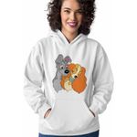 Fashion, accesorii si bijuterii - Femei - Imbracaminte femei - Hanorace femei - Hanorac Femei Doamna si Vagabondul Dog Love, alb, marime 2XL - Infinity.ro