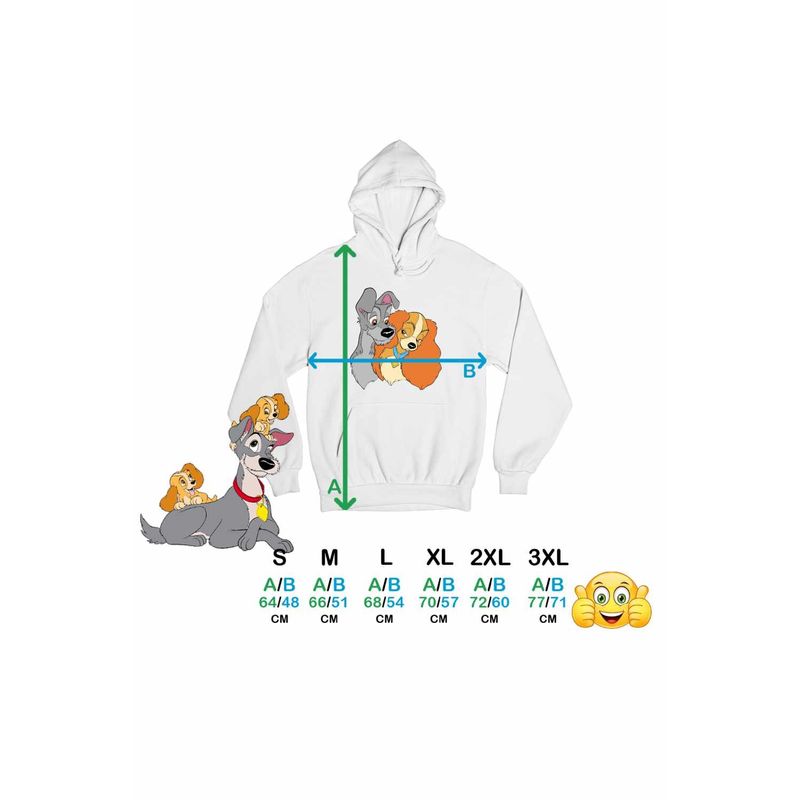 Fashion, accesorii si bijuterii - Femei - Imbracaminte femei - Hanorace femei - Hanorac Femei Doamna si Vagabondul Dog Love, alb, marime 2XL - Infinity.ro
