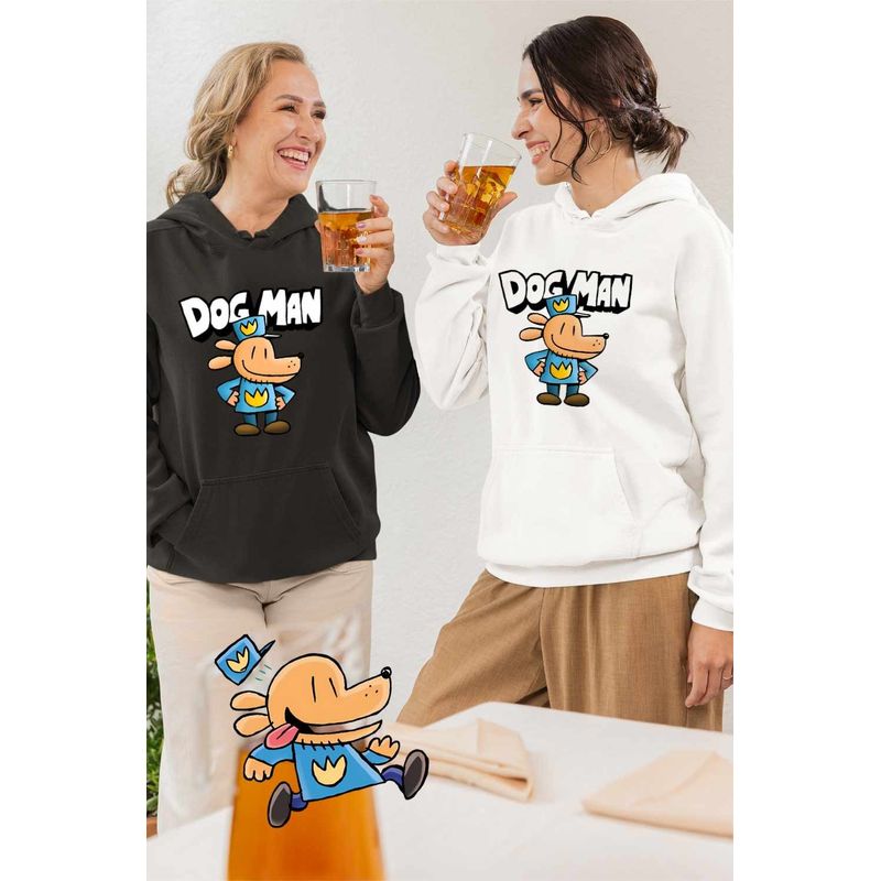 Fashion, accesorii si bijuterii - Femei - Imbracaminte femei - Hanorace femei - Hanorac Femei Dog Man Captain Underpants Dav Pilkey Dogman, alb, marime 2XL - Infinity.ro
