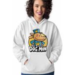 Fashion, accesorii si bijuterii - Femei - Imbracaminte femei - Hanorace femei - Hanorac Femei Dog Man Dav Pilkey Aventuri Caine Politist, alb, marime 2XL - Infinity.ro