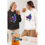 Fashion, accesorii si bijuterii - Femei - Imbracaminte femei - Hanorace femei - Hanorac Femei Dog Man Flippy The Fish Pestele, alb, marime 2XL - Infinity.ro