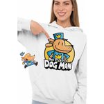 Fashion, accesorii si bijuterii - Femei - Imbracaminte femei - Hanorace femei - Hanorac Femei Dog Man Dav Pilkey Aventuri Caine Politist, alb, marime 2XL - Infinity.ro