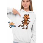 Fashion, accesorii si bijuterii - Femei - Imbracaminte femei - Hanorace femei - Hanorac Femei Dog Man Petey Pisica Captain Underpants, alb, marime 2XL - Infinity.ro