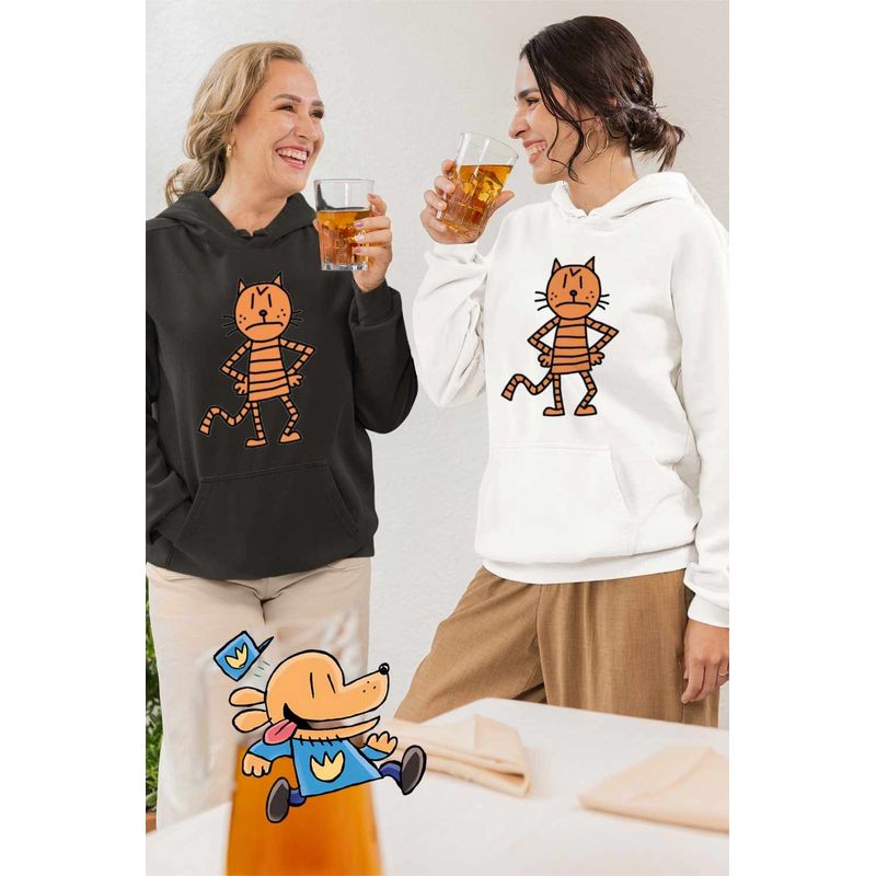 Fashion, accesorii si bijuterii - Femei - Imbracaminte femei - Hanorace femei - Hanorac Femei Dog Man Petey Pisica Captain Underpants, alb, marime 2XL - Infinity.ro