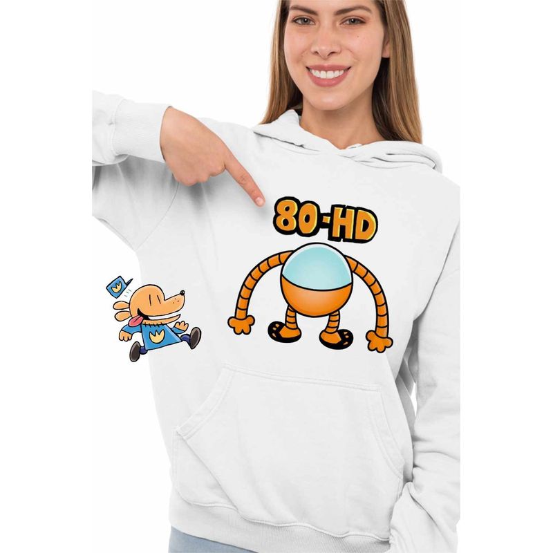 Fashion, accesorii si bijuterii - Femei - Imbracaminte femei - Hanorace femei - Hanorac Femei Dog Man Robot 80-HD ADHD Dogman, alb, marime 2XL - Infinity.ro