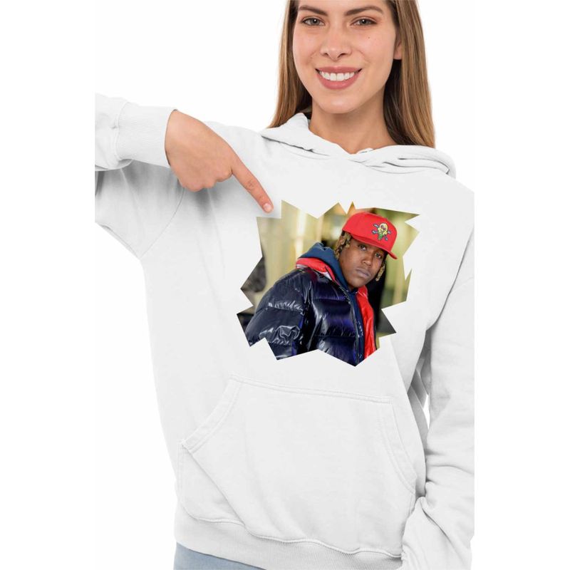 Fashion, accesorii si bijuterii - Femei - Imbracaminte femei - Hanorace femei - Hanorac Femei Don Toliver Trap Bandit Rap, alb, marime 2XL - Infinity.ro