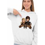 Fashion, accesorii si bijuterii - Femei - Imbracaminte femei - Hanorace femei - Hanorac Femei Dragon Riders Hiccup Astrid How to train your dragon, alb, marime 2XL - Infinity.ro