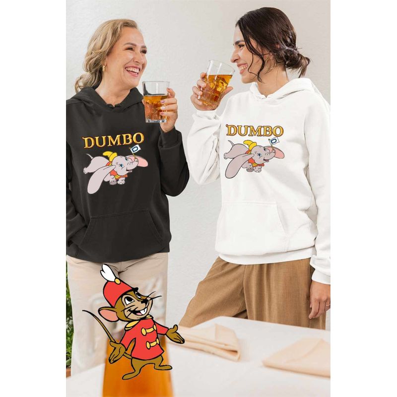 Fashion, accesorii si bijuterii - Femei - Imbracaminte femei - Hanorace femei - Hanorac Femei Dumbo Elefantel Zburator Circ, alb, marime 2XL - Infinity.ro