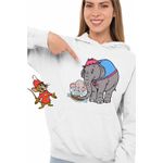 Fashion, accesorii si bijuterii - Femei - Imbracaminte femei - Hanorace femei - Hanorac Femei Dumbo Jumbo Baie Circus, alb, marime 2XL - Infinity.ro