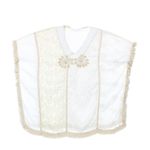 Fashion, accesorii si bijuterii - Femei - Lenjerie si pijamale femei - Imbracaminte de plaja femei - Pareo de plaja, dama, Alex.Max, din bumbac, one size, cu broderie, Alb cu bej - PAREO203 - Infinity.ro
