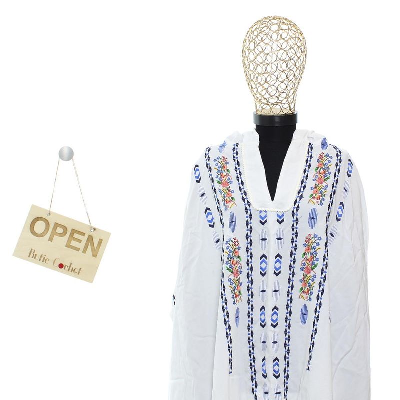 Fashion, accesorii si bijuterii - Femei - Lenjerie si pijamale femei - Imbracaminte de plaja femei - Pareo de plaja, dama, Alex.Max, din bumbac, one size, cu broderie, Multicolor - PAREO202 - Infinity.ro