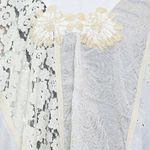 Fashion, accesorii si bijuterii - Femei - Lenjerie si pijamale femei - Imbracaminte de plaja femei - Pareo de plaja, dama, Alex.Max, din bumbac, one size, cu broderie, Alb cu bej - PAREO203 - Infinity.ro