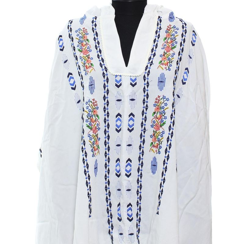Fashion, accesorii si bijuterii - Femei - Lenjerie si pijamale femei - Imbracaminte de plaja femei - Pareo de plaja, dama, Alex.Max, din bumbac, one size, cu broderie, Multicolor - PAREO202 - Infinity.ro
