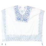 Fashion, accesorii si bijuterii - Femei - Lenjerie si pijamale femei - Imbracaminte de plaja femei - Pareo de plaja, dama, Alex.Max, din bumbac, one size, cu broderie, Alb cu albastru - PAREO201 - Infinity.ro