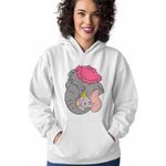 Fashion, accesorii si bijuterii - Femei - Imbracaminte femei - Hanorace femei - Hanorac Femei Dumbo Jumbo Love Elefant Circ, alb, marime 2XL - Infinity.ro
