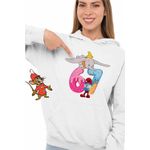 Fashion, accesorii si bijuterii - Femei - Imbracaminte femei - Hanorace femei - Hanorac Femei Dumbo Six Seven Papa Strumf 67 Sase Sapte, alb, marime 2XL - Infinity.ro