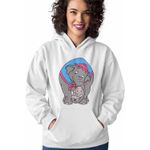 Fashion, accesorii si bijuterii - Femei - Imbracaminte femei - Hanorace femei - Hanorac Femei Dumbo Mama Jumbo Circ Clovn, alb, marime 2XL - Infinity.ro