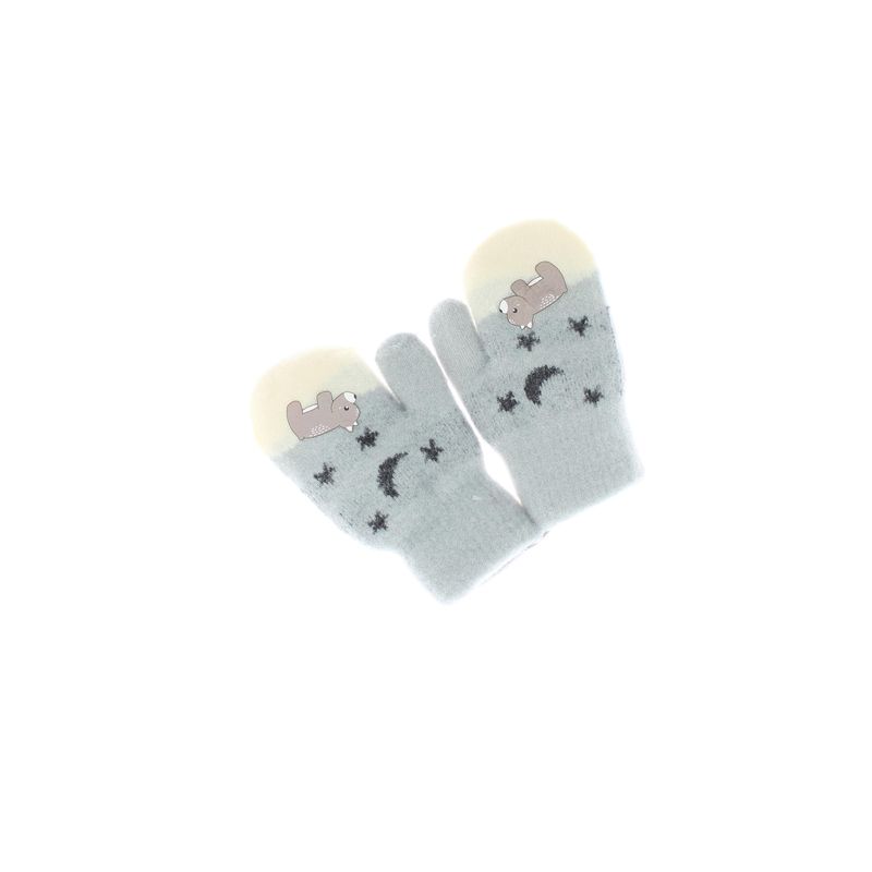 Fashion, accesorii si bijuterii - Copii - Accesorii copii - Manusi copii - Manusi copii, de iarna, din acril si lana, ButicCochet, cu ursulet, fara degete, One size, Gri - MC18 - Infinity.ro