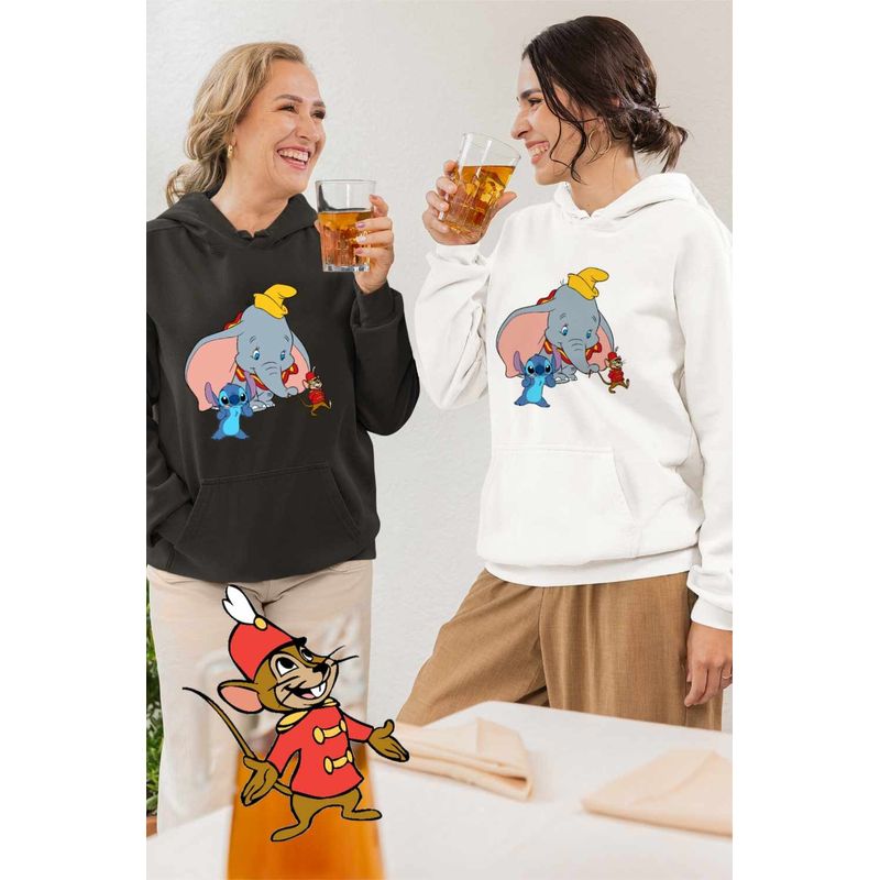 Fashion, accesorii si bijuterii - Femei - Imbracaminte femei - Hanorace femei - Hanorac Femei Dumbo Stitch Timothy Soricel Elefant Circ, alb, marime 2XL - Infinity.ro