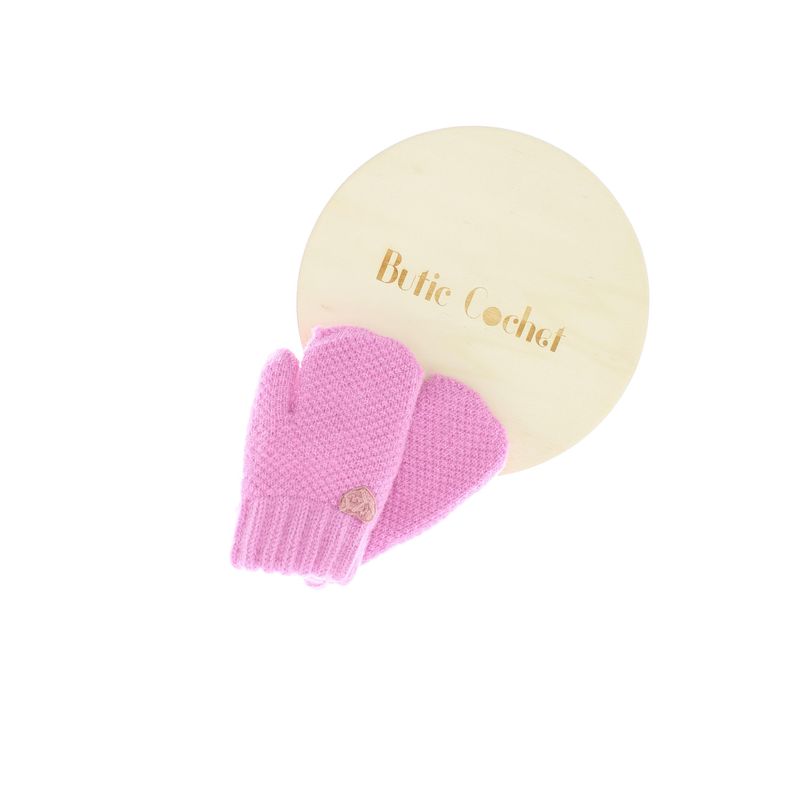 Fashion, accesorii si bijuterii - Copii - Accesorii copii - Manusi copii - Manusi copii, de iarna, din acril si lana, ButicCochet, cu inimioara, fara degete, One size, Roz - MC11 - Infinity.ro